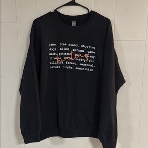 Hunting Gildan Black Crew Neck Sweater